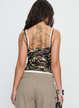 No Rules Layered Cami Top Camouflage