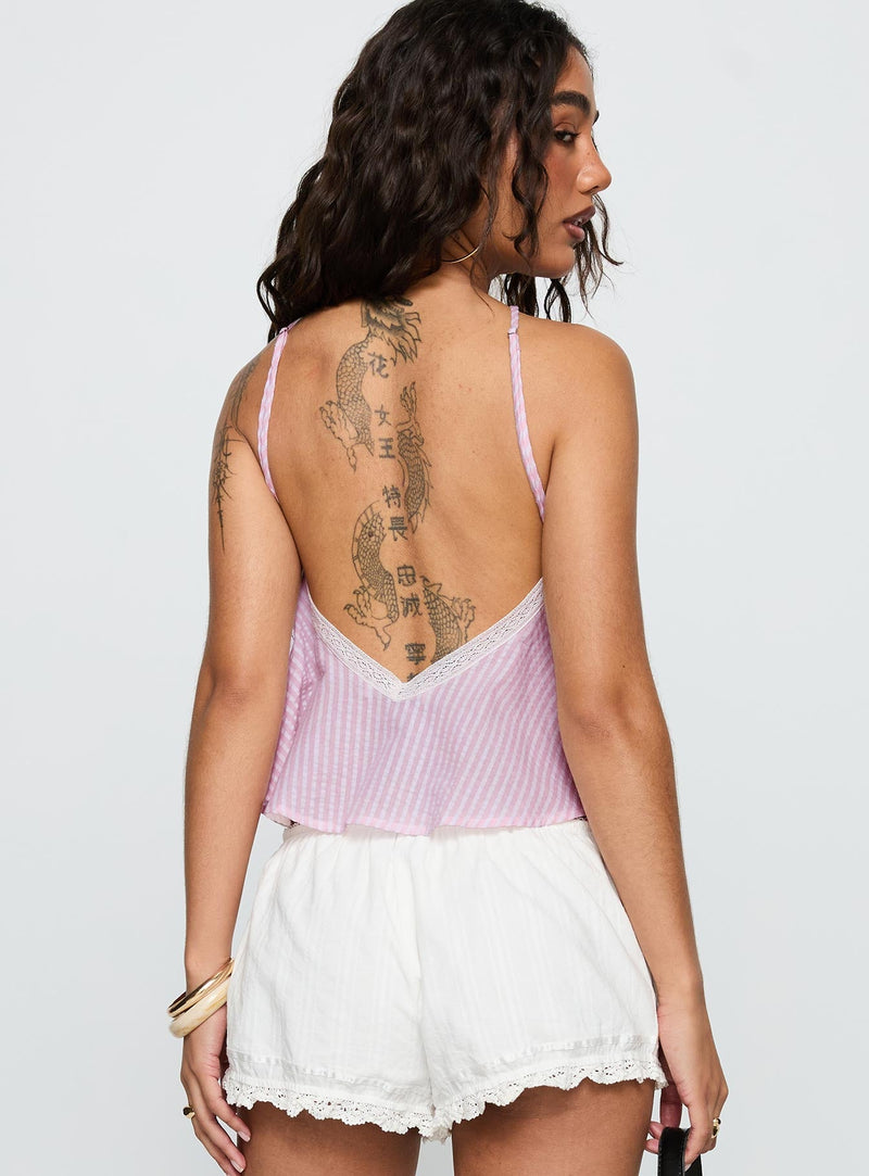 Jezabele Halter Top Pink Stripe