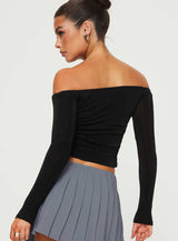Simonetta Off The Shoulder Top Black