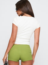 Lovely Day V Neck Top White