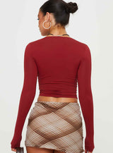 Candyce Long Sleeve Top Burgundy
