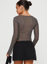 Judeth Long Sleeve Top Grey