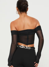 Botello Off The Shoulder Top Black