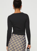 Cherries & Cream Long Sleeve Top Black