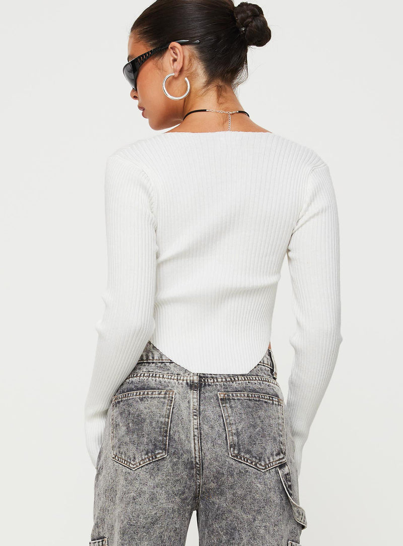 Listette Long Sleeve Top White