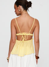 Blondelle Frill Detail Top Yellow