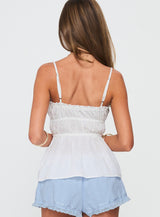 Rosecliff Ruched Longline Top Ivory