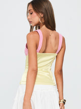 Zariela Contrast Bust Top Pink / Yellow
