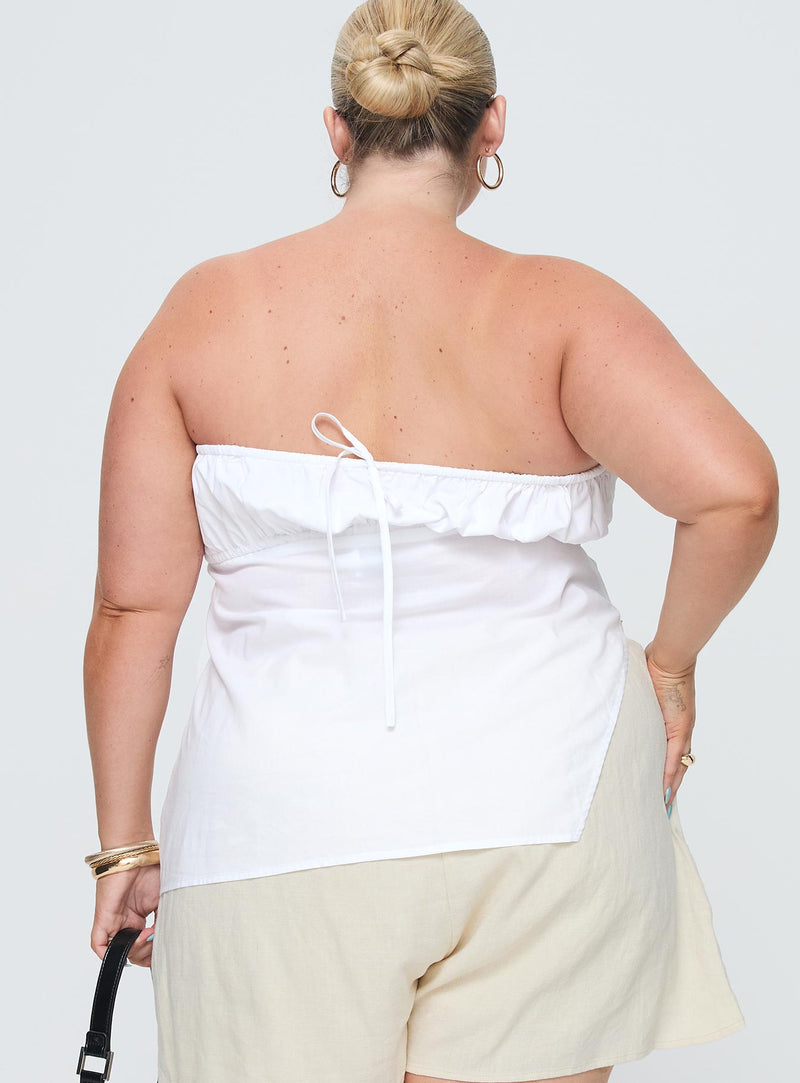 Kiji Strapless Top White Curve