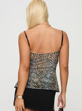 Golden Age Split Cami Top Leopard Multi