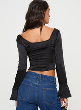 Watch Me Long Sleeve Top Black