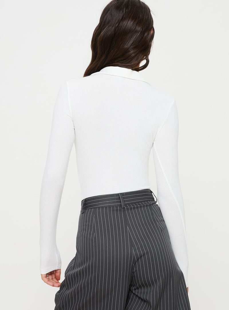 Tarpley Long Sleeve Bodysuit White