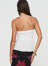 Coleson Strapless Top White