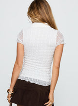 Melaniya Button Up Top White