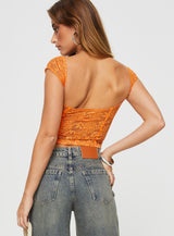 Shakman Lace Top Orange