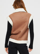 Wesson Shearling Vest Natural / Cream