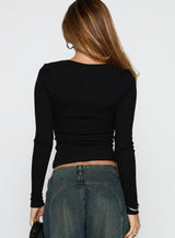 Baseline Rib Long Sleeve Top Black