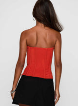 Moneypenny Strapless Top Orange