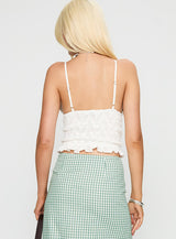 Clued In Frill Detail Top White