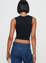 Xandi Top Black Leopard