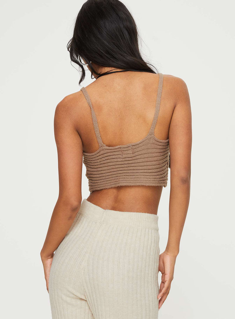 Dallia Knit Top Brown