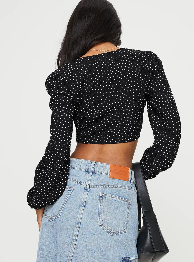 Aldon Long Sleeve Top Black