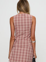 Theodosia Top Red Check