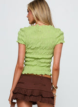 Romelle Shirred Top Lime