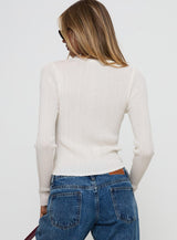 Cowrie Long Sleeve Button Up Top White