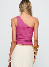 All Falls Down One Shoulder Top Pink