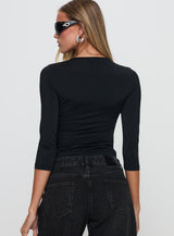 Giabella 3/4 Sleeve Top Black