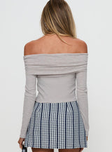 Victorea Off Shoulder Top Grey