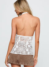 Elevation Tie Up Longline Top White