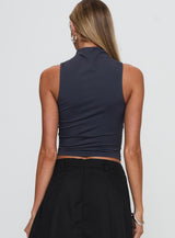 Cella Mock Neck Top Grey