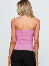 Star Quality Strapless Ruched Top Pink