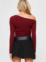 Donner Long Sleeve Bodysuit Burgundy
