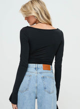 Kirsta Long Sleeve Bodysuit Black