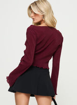 Ignatius Long Sleeve Top Burgundy