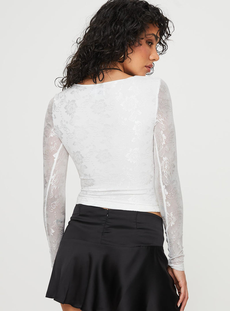 Radar Long Sleeve Top White
