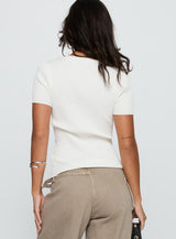 Hold The Line Zip Through Top White