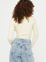 Zuma Long Sleeve Bodysuit Beige