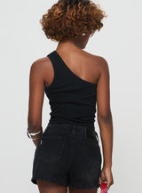 Jase One Shoulder Top Black