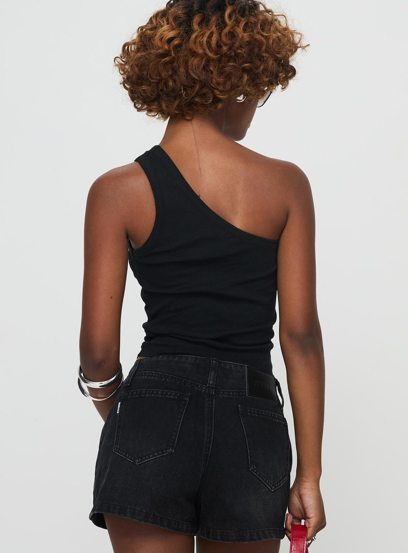 Jase One Shoulder Top Black