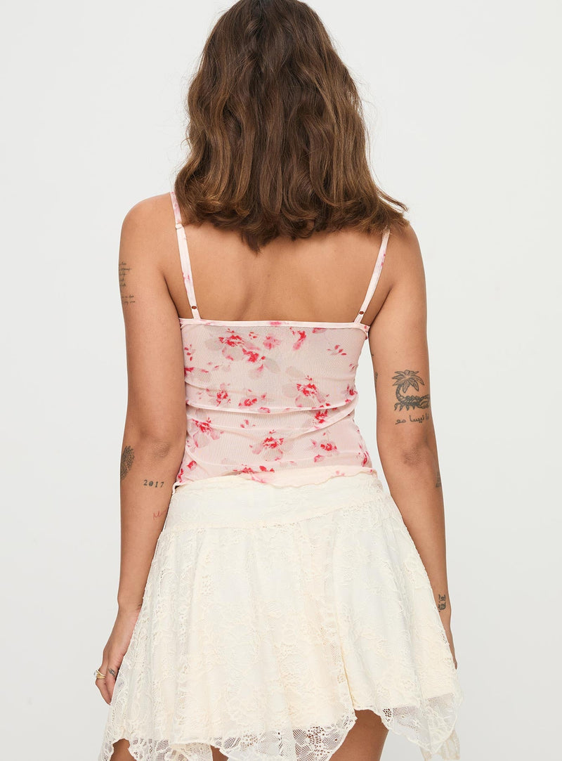 Emrys Top Beige / Red Floral