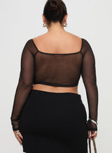 Maranta Long Sleeve Top Black Curve