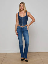 Elysia Zip Corset Denim Tank