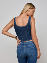 Elysia Zip Corset Denim Tank