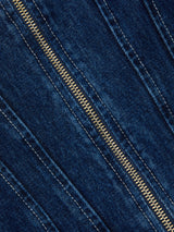 Elysia Zip Corset Denim Tank