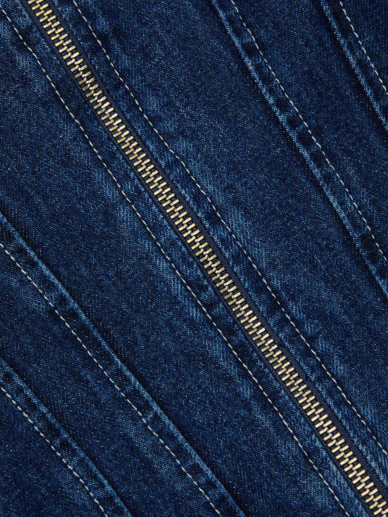Elysia Zip Corset Denim Tank
