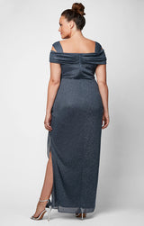 Plus Hannah Glitter Mesh Gown